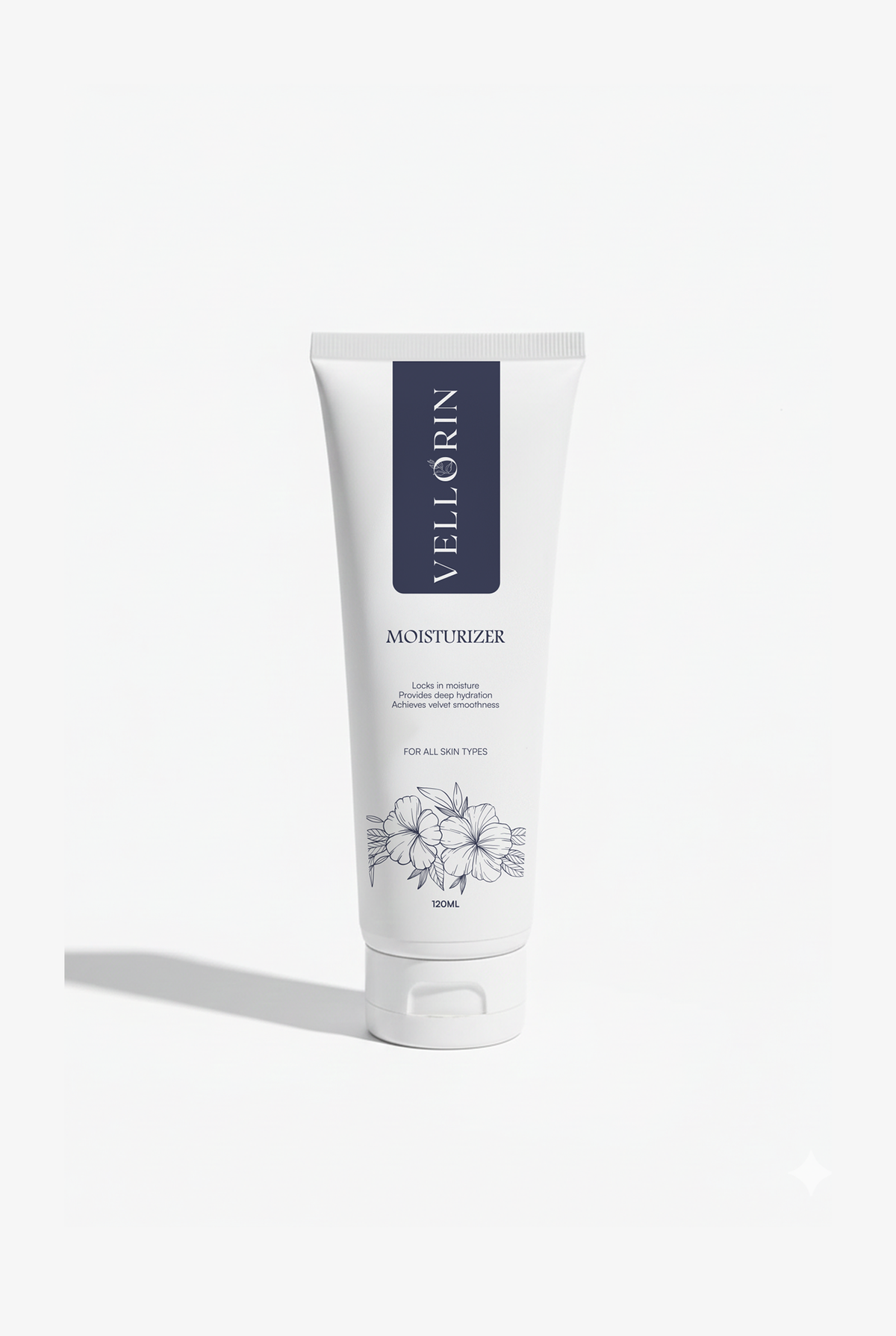 Vellorin moisturizer cream tube on a white background